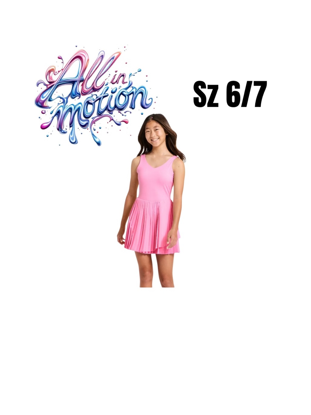 Girls' Pleated Active Athletic Dress - All In Motion™ Pink